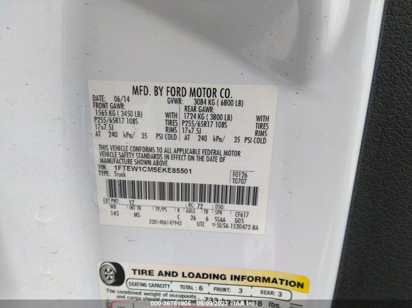 2014 FORD F-150 XL/STX/XLT - 1FTEW1CM5EKE85501