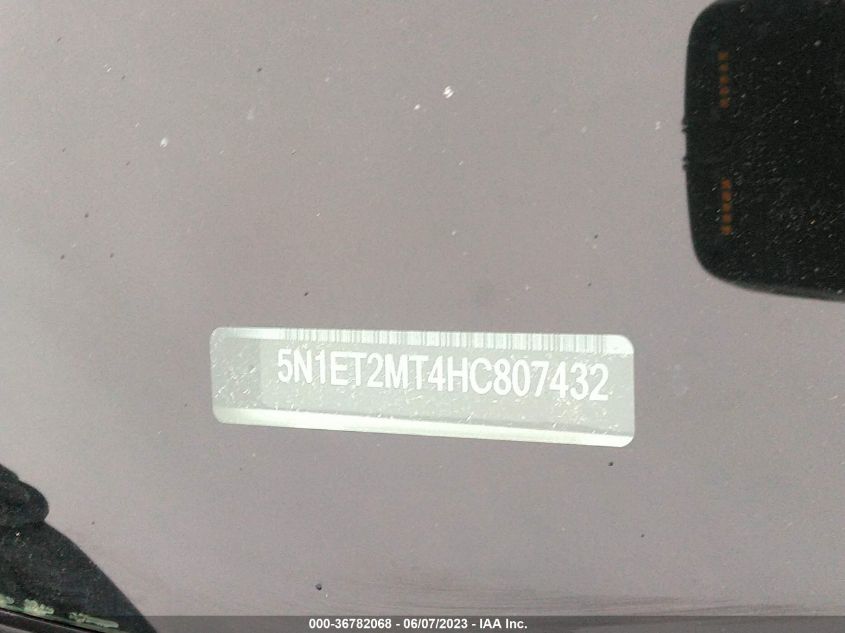 2017 NISSAN ROGUE SV HYBRID - 5N1ET2MT4HC807432