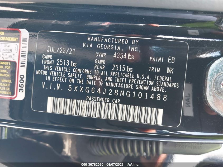 2022 KIA K5 GT-LINE - 5XXG64J28NG101488