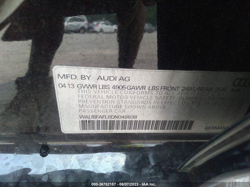 2013 AUDI A4 PREMIUM - WAUBFAFL6DN048638