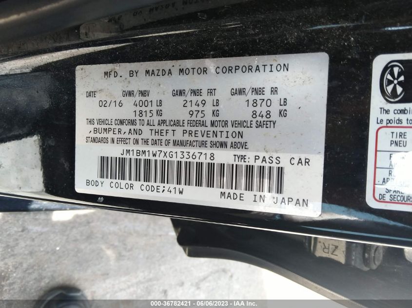 2016 MAZDA MAZDA3 I TOURING - JM1BM1W7XG1336718