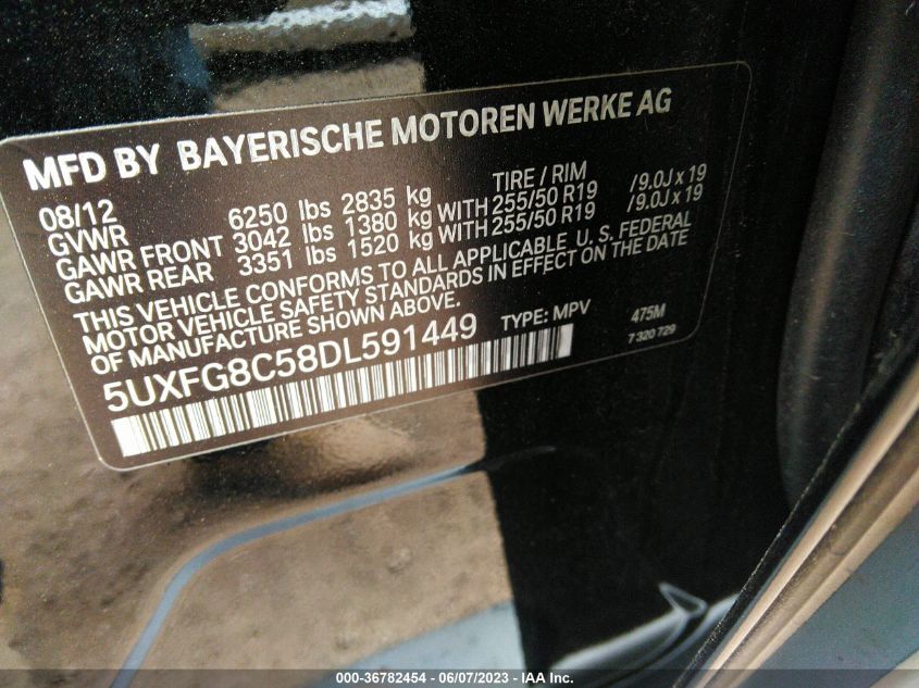 2013 BMW X6 XDRIVE50I - 5UXFG8C58DL591449