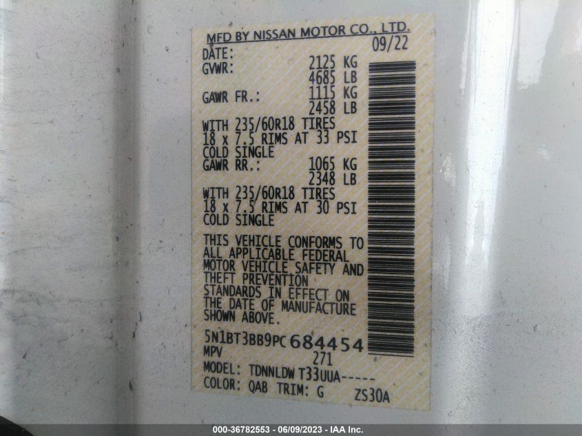 2023 NISSAN ROGUE SV - 5N1BT3BB9PC684454