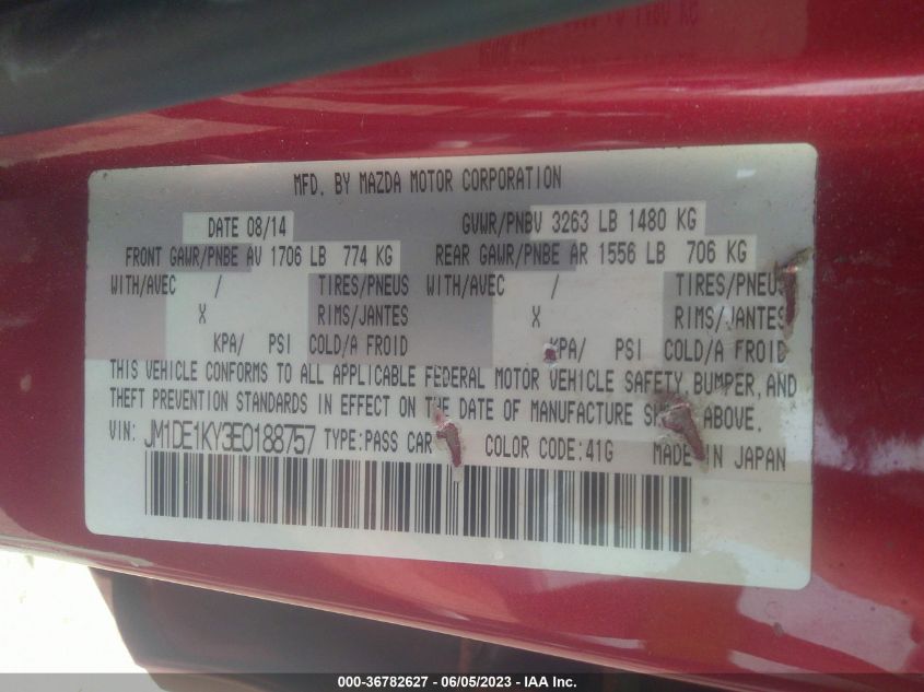 2014 MAZDA MAZDA2 SPORT - JM1DE1KY3E0188757