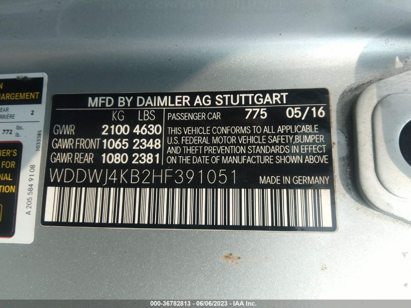 2017 MERCEDES-BENZ C 300 4MATIC - WDDWJ4KB2HF391051