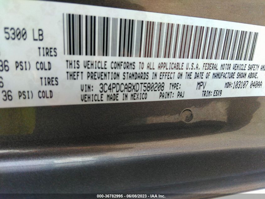 2013 DODGE JOURNEY AMERICAN VALUE PKG - 3C4PDCABXDT580208