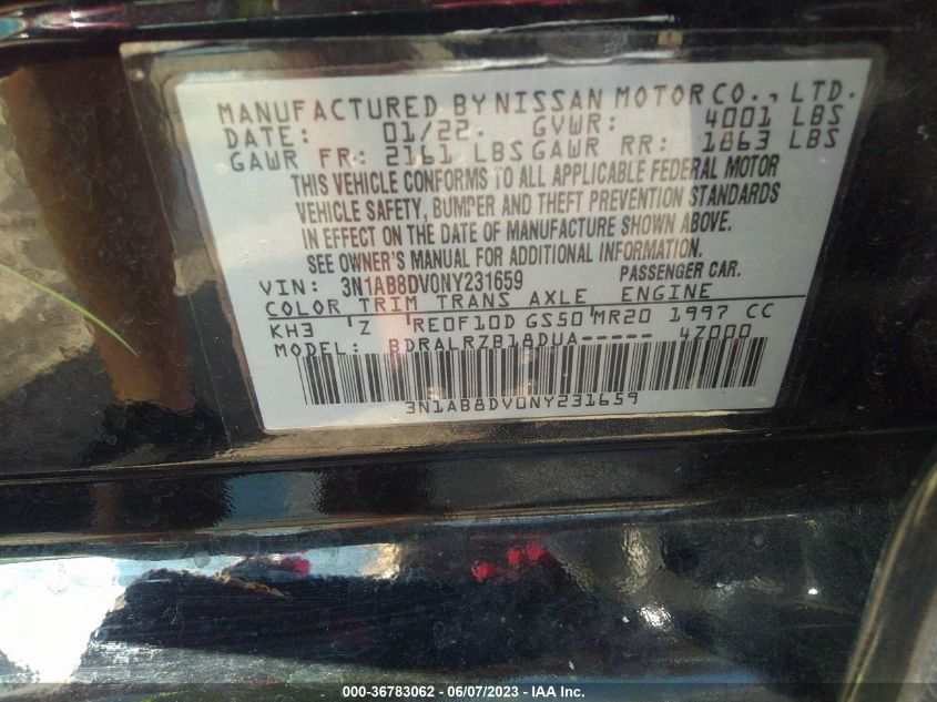 2022 NISSAN SENTRA SR - 3N1AB8DV0NY231659