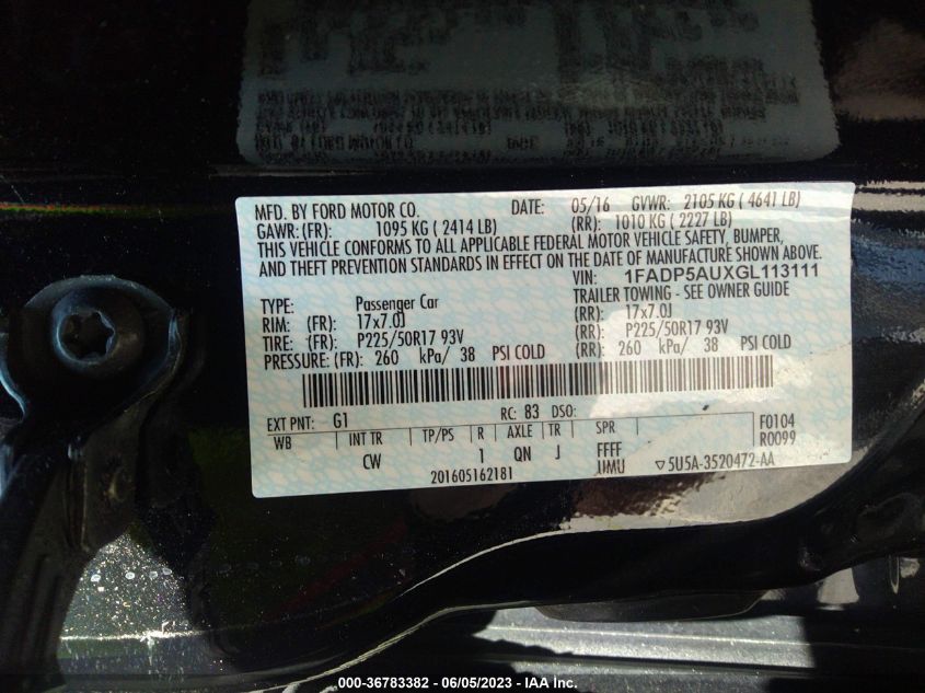 2016 FORD C-MAX HYBRID SE - 1FADP5AUXGL113111