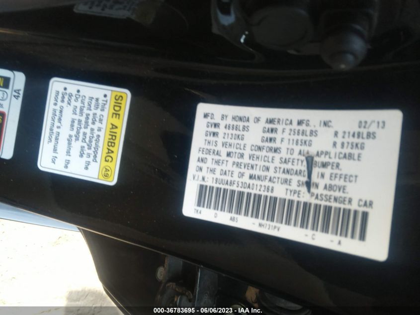 2013 ACURA TL TECH - 19UUA8F53DA012368