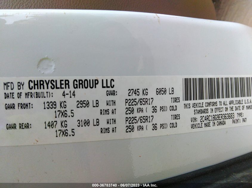 2014 CHRYSLER TOWN & COUNTRY TOURING - 2C4RC1BG9ER363683
