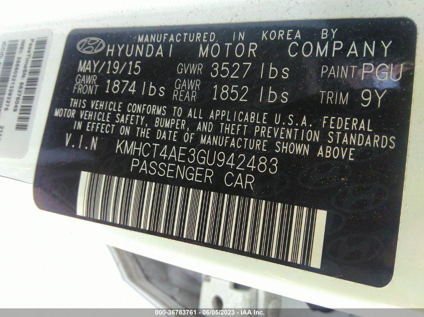 2016 HYUNDAI ACCENT SE - KMHCT4AE3GU942483