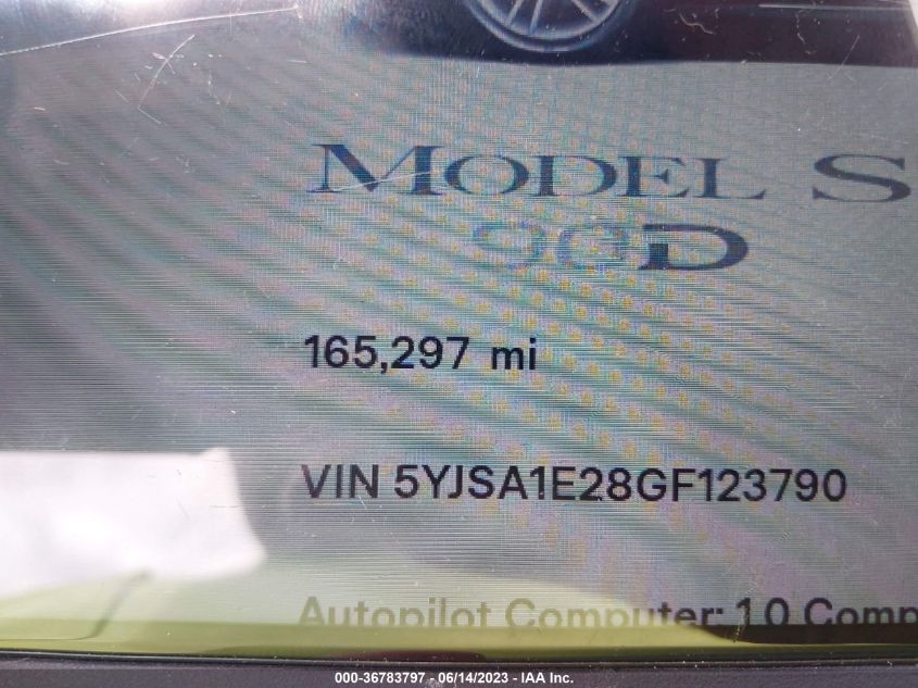 2016 TESLA MODEL S - 5YJSA1E28GF123790