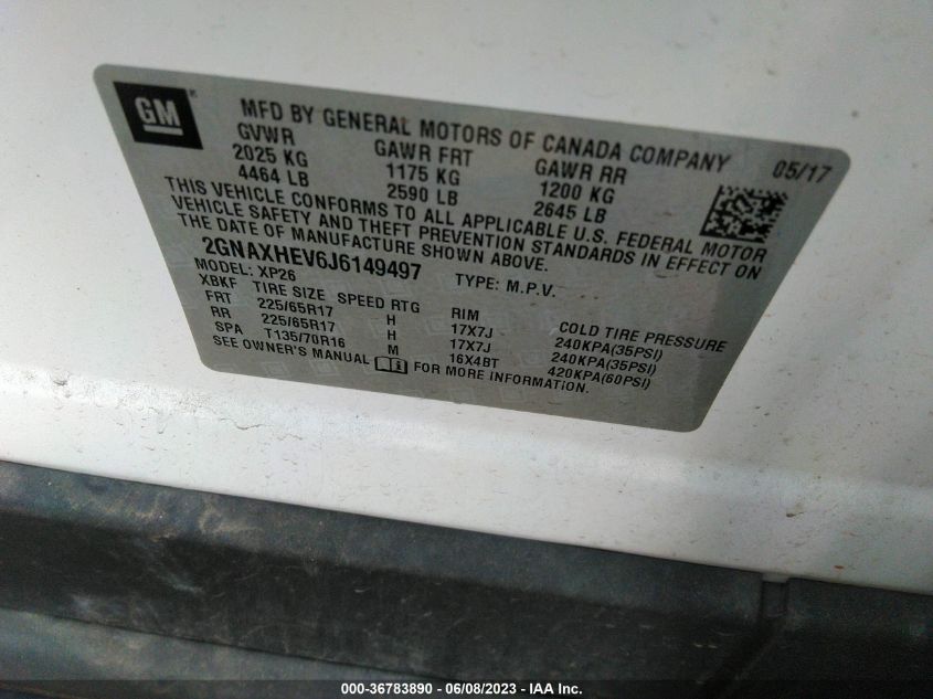 2018 CHEVROLET EQUINOX LS - 2GNAXHEV6J6149497