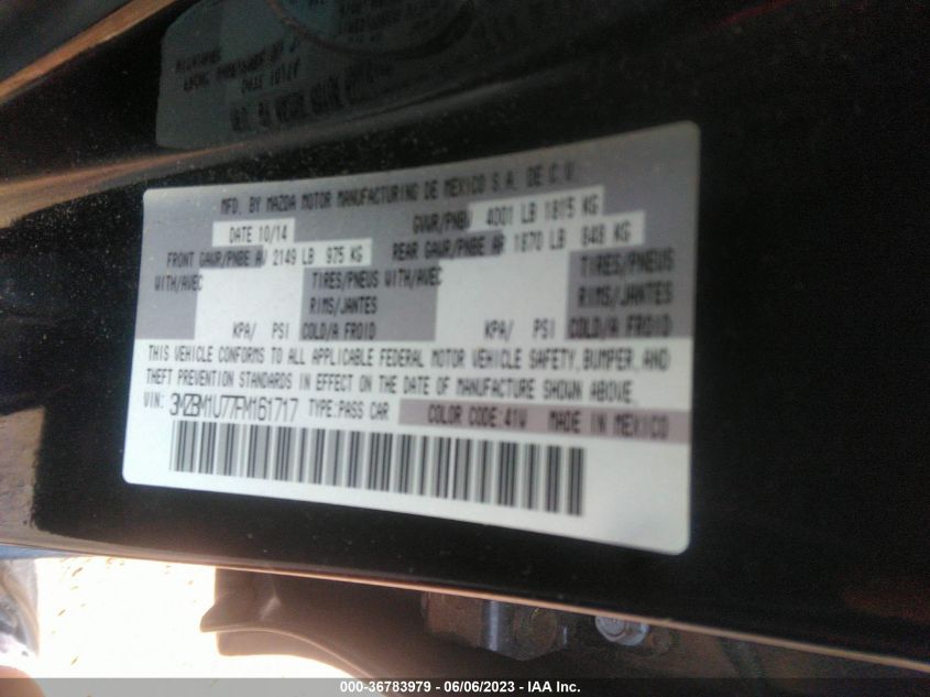 2015 MAZDA MAZDA3 I SPORT - 3MZBM1U77FM161717