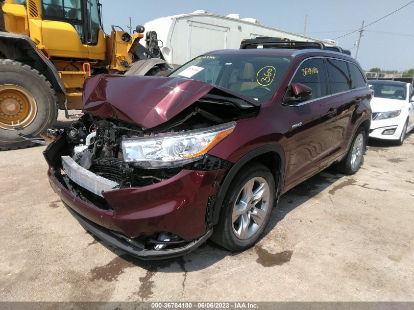 2015 TOYOTA HIGHLANDER HYBRID LIMITED 5TDDCRFH2FS011484