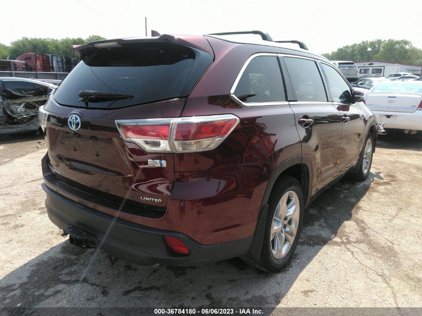 2015 TOYOTA HIGHLANDER HYBRID LIMITED 5TDDCRFH2FS011484