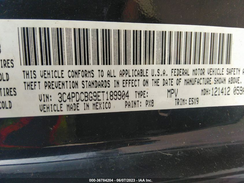 2014 DODGE JOURNEY SXT - 3C4PDCBG9ET189904