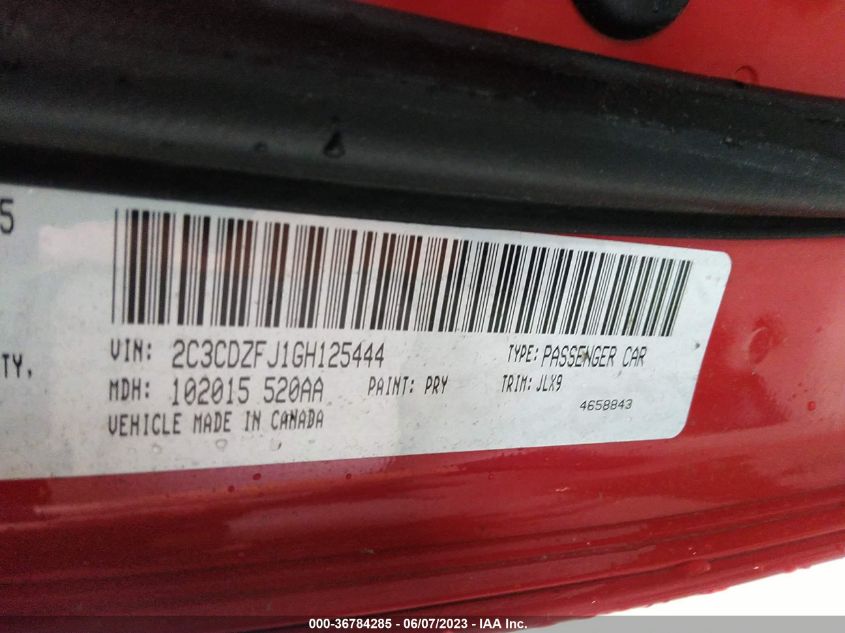 2016 DODGE CHALLENGER R/T SCAT PACK - 2C3CDZFJ1GH125444
