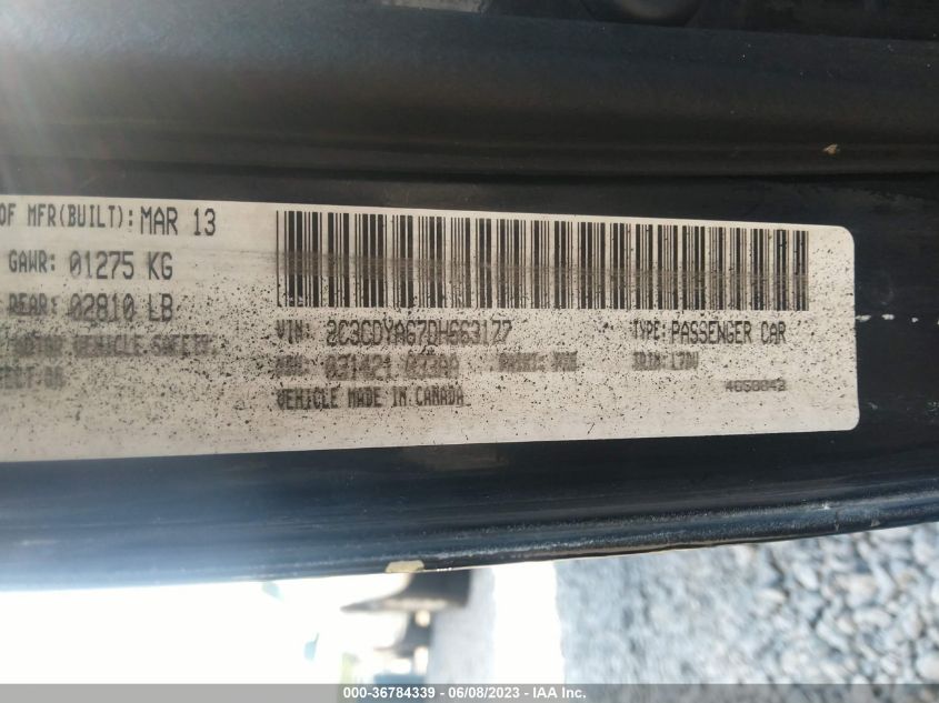 2013 DODGE CHALLENGER SXT - 2C3CDYAG7DH663177