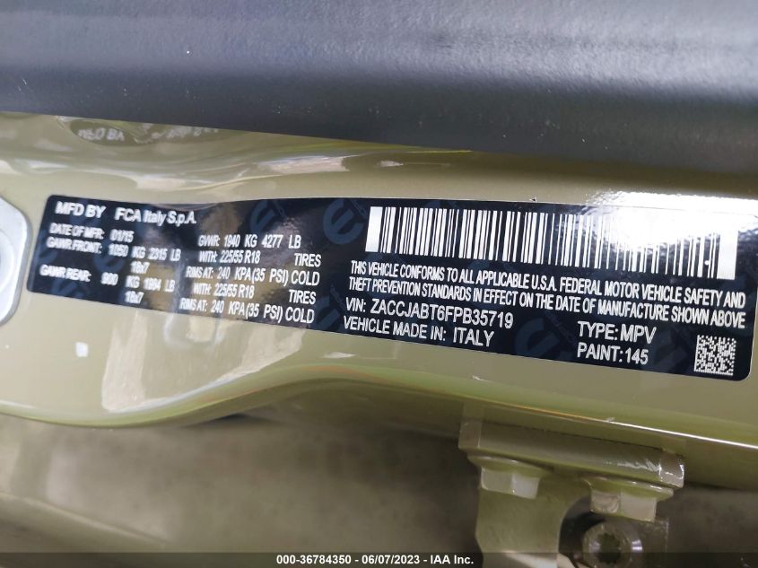 2015 JEEP RENEGADE LATITUDE - ZACCJABT6FPB35719