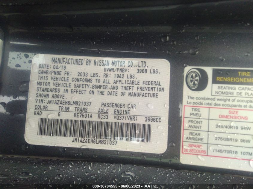 2020 NISSAN 370Z COUPE SPORT TOURING JN1AZ4EH6LM821037