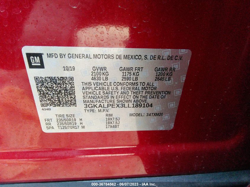 2020 GMC TERRAIN SLT - 3GKALPEX3LL189104