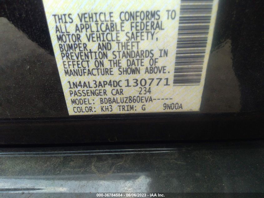 2013 NISSAN ALTIMA 2.5/S/SV/SL - 1N4AL3AP4DC130771