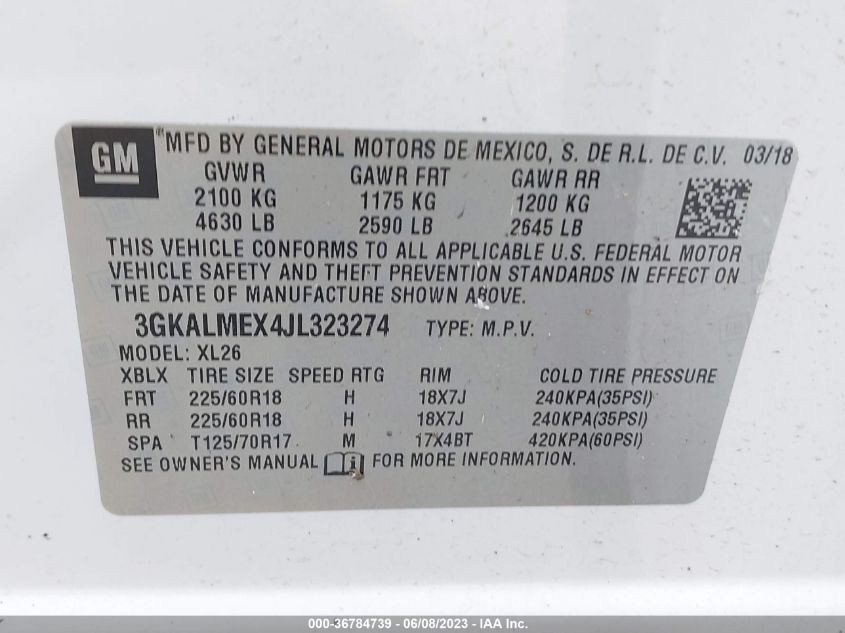 2018 GMC TERRAIN SLE - 3GKALMEX4JL323274