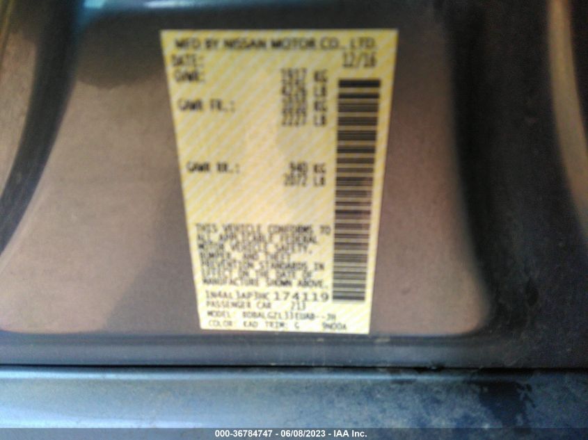 2017 NISSAN ALTIMA 2.5 S - 1N4AL3AP3HC174119