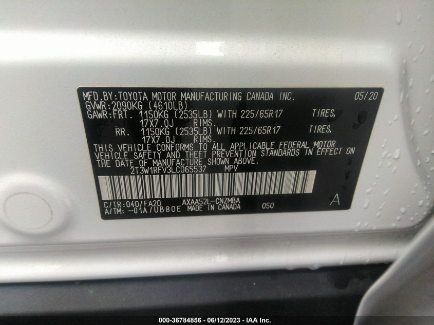 2020 TOYOTA RAV4 XLE - 2T3W1RFV3LC065537