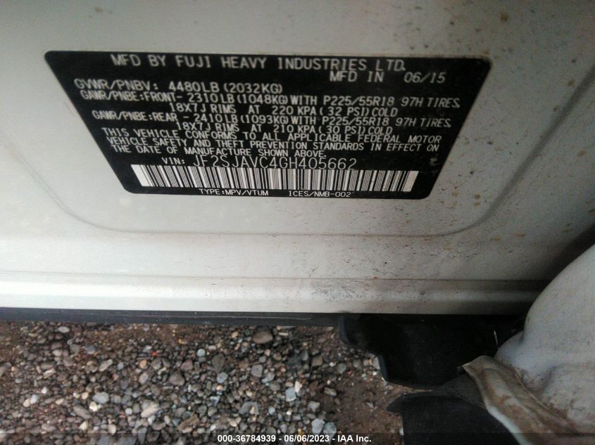 2016 SUBARU FORESTER 2.5I TOURING - JF2SJAVC4GH405662