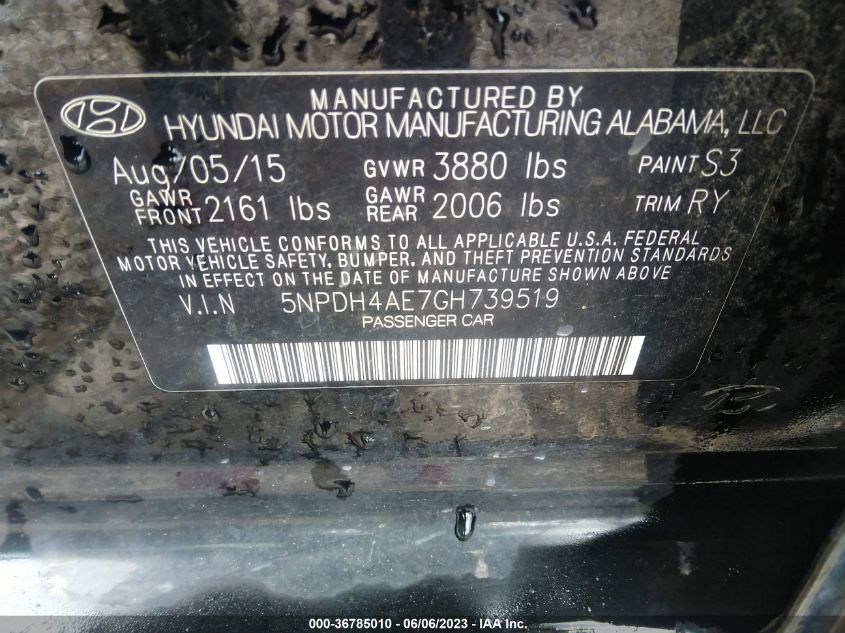 2016 HYUNDAI ELANTRA VALUE EDITION - 5NPDH4AE7GH739519