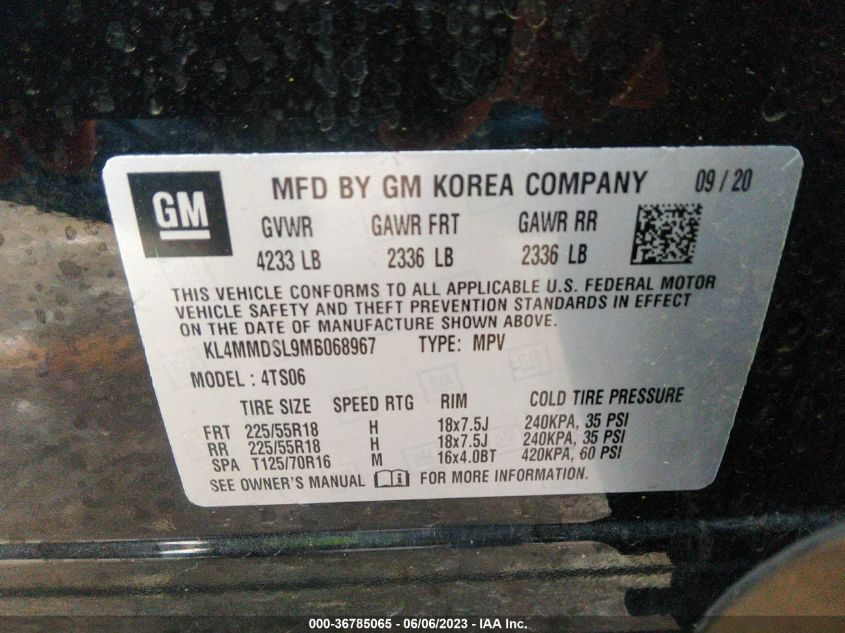 2021 BUICK ENCORE GX SELECT - KL4MMDSL9MB068967
