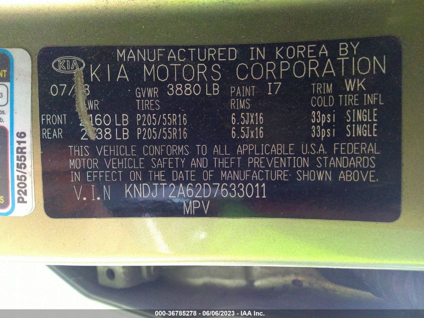 2013 KIA SOUL + - KNDJT2A62D7633011