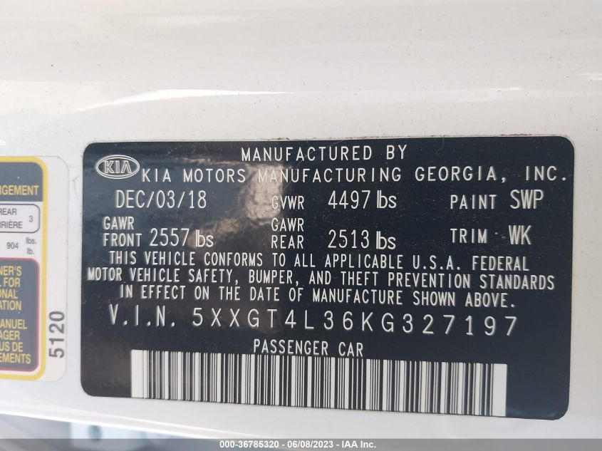 2019 KIA OPTIMA LX - 5XXGT4L36KG327197