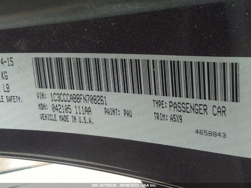 2015 CHRYSLER 200 LIMITED - 1C3CCCAB8FN708261