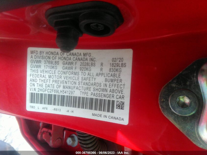 2020 HONDA CIVIC SEDAN LX - 2HGFC2F69LH541297