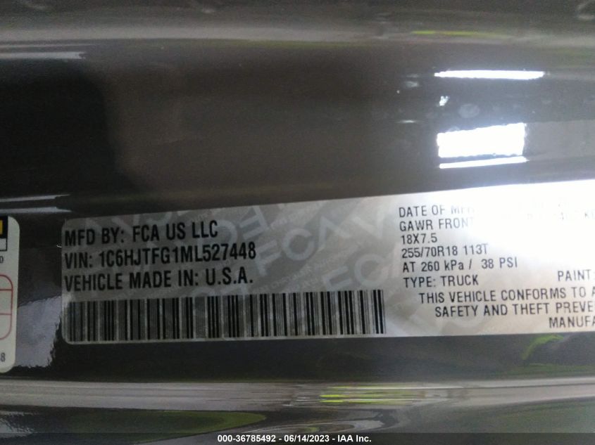 2021 JEEP GLADIATOR OVERLAND - 1C6HJTFG1ML527448