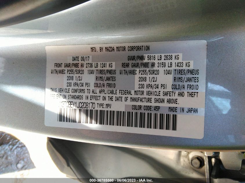 2018 MAZDA CX-9 SIGNATURE - JM3TCBEY1J0208170