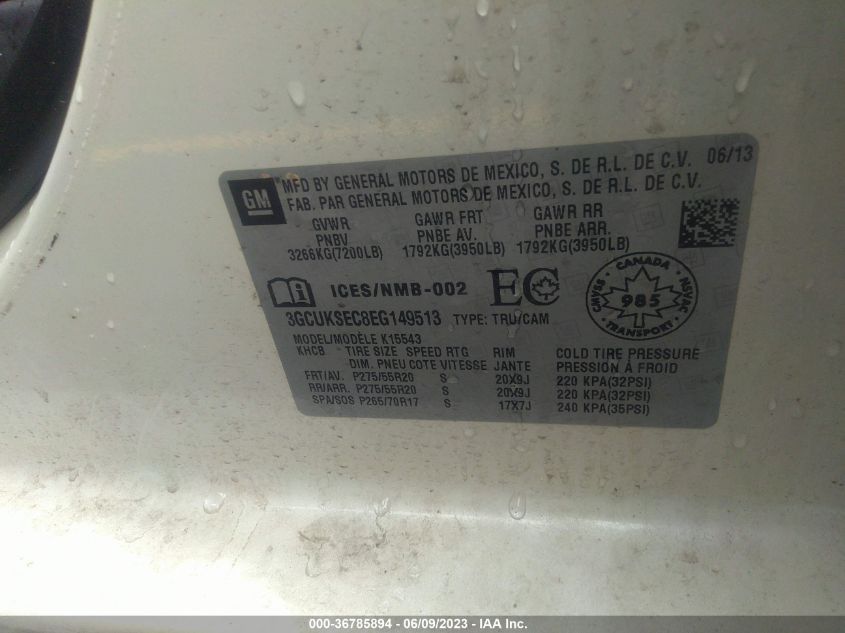 2014 CHEVROLET SILVERADO 1500 LTZ - 3GCUKSEC8EG149513