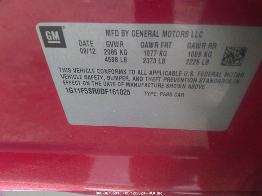 2013 CHEVROLET MALIBU ECO - 1G11F5SR8DF161025