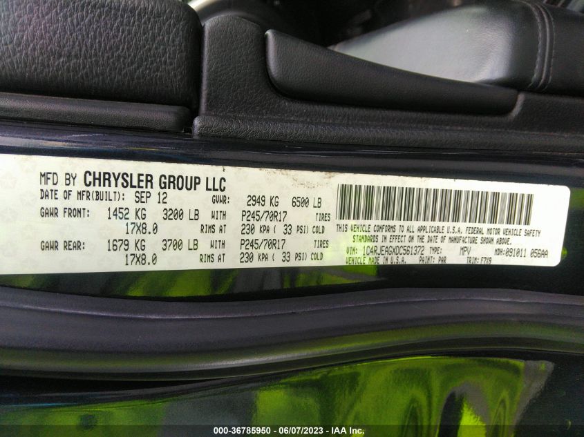 2013 JEEP GRAND CHEROKEE LAREDO - 1C4RJEAGXDC561372