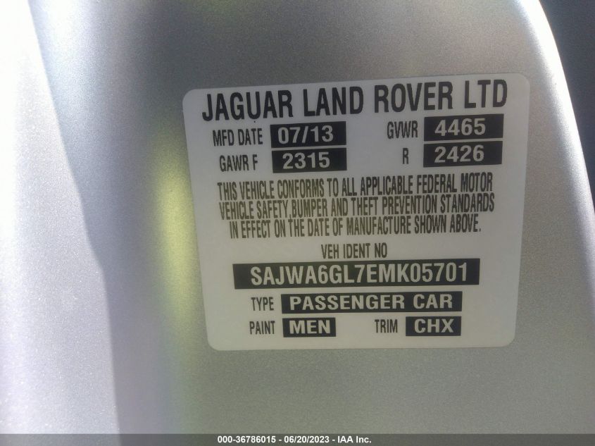 2014 JAGUAR F-TYPE V8 S SAJWA6GL7EMK05701