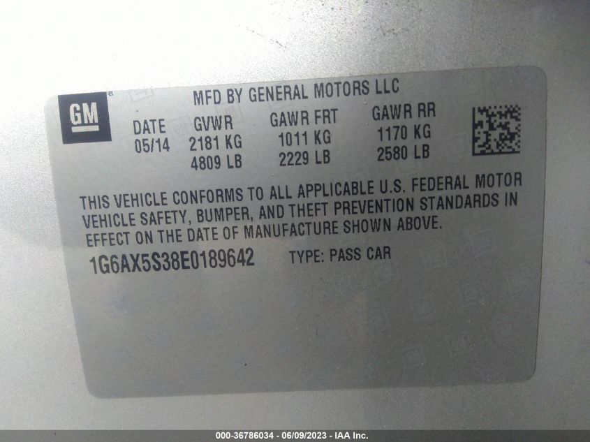 2014 CADILLAC CTS SEDAN LUXURY AWD - 1G6AX5S38E0189642