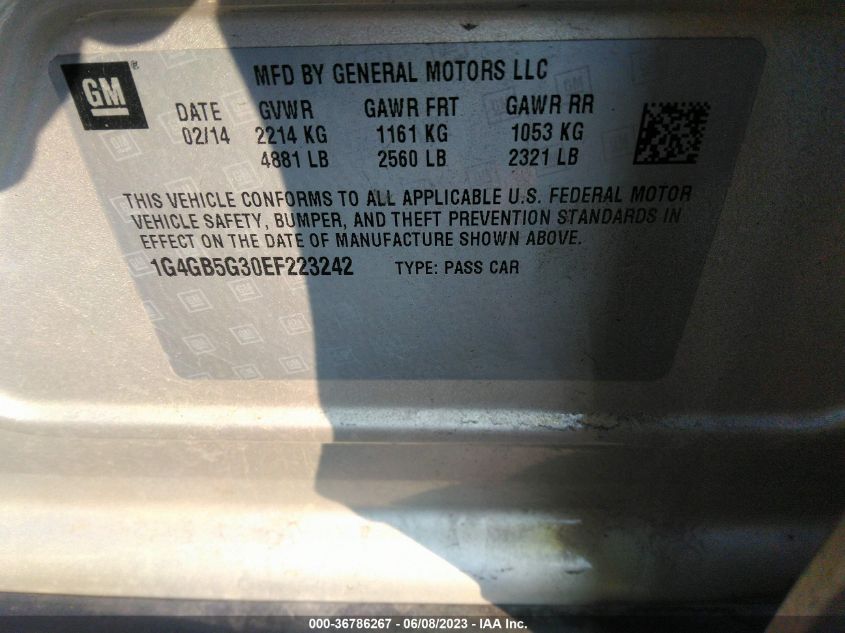 2014 BUICK LACROSSE LEATHER - 1G4GB5G30EF223242