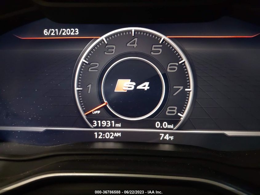 2019 AUDI S4 PREMIUM PLUS - WAUB4AF48KA005678