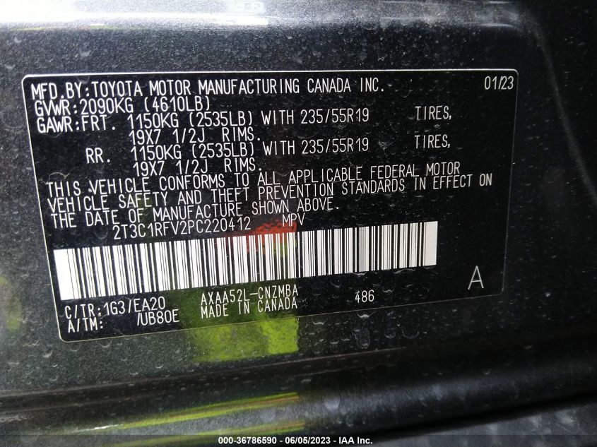2023 TOYOTA RAV4 XLE PREMIUM - 2T3C1RFV2PC220412