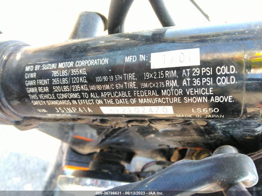 2001 SUZUKI LS650 P JS1NP41A812102470