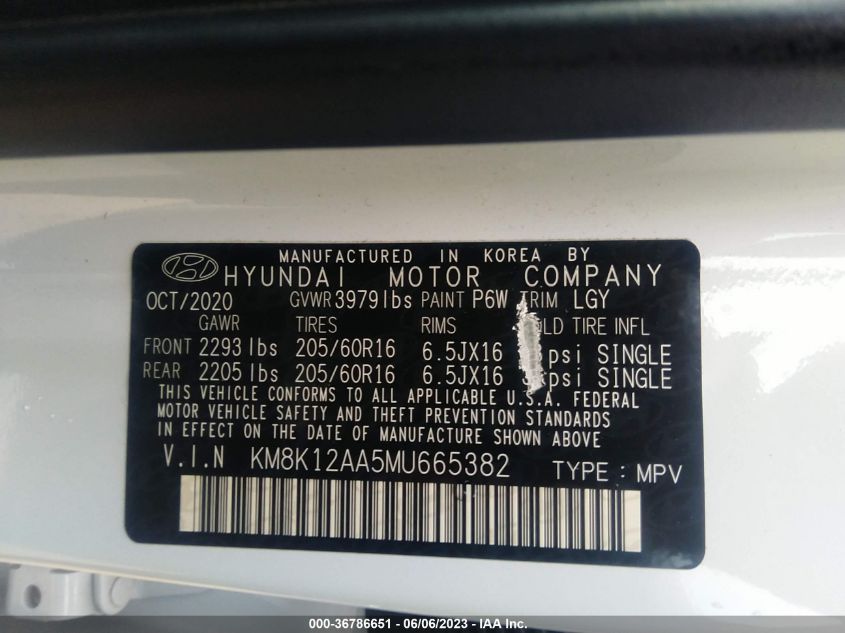 2021 HYUNDAI KONA SE - KM8K12AA5MU665382