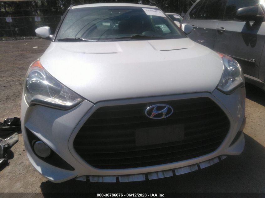 2013 HYUNDAI VELOSTER TURBO W/BLUE INT - KMHTC6AE2DU128591